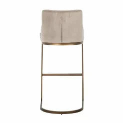 Richmond Interiors Barstoel Bolton khaki velvet geborsteld goud Khaki