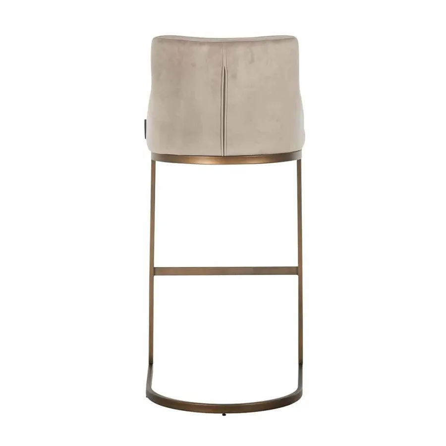 Richmond Interiors Barstoel Bolton khaki velvet geborsteld goud Khaki