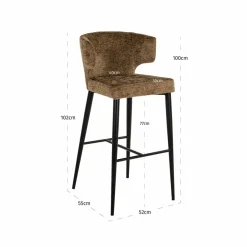 Richmond Interiors Barstoel Taylor brandy fusion fire retardant