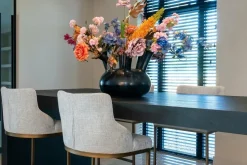 Richmond Interiors Barstoel Bolton natural renagade met geborsteld goud Hot