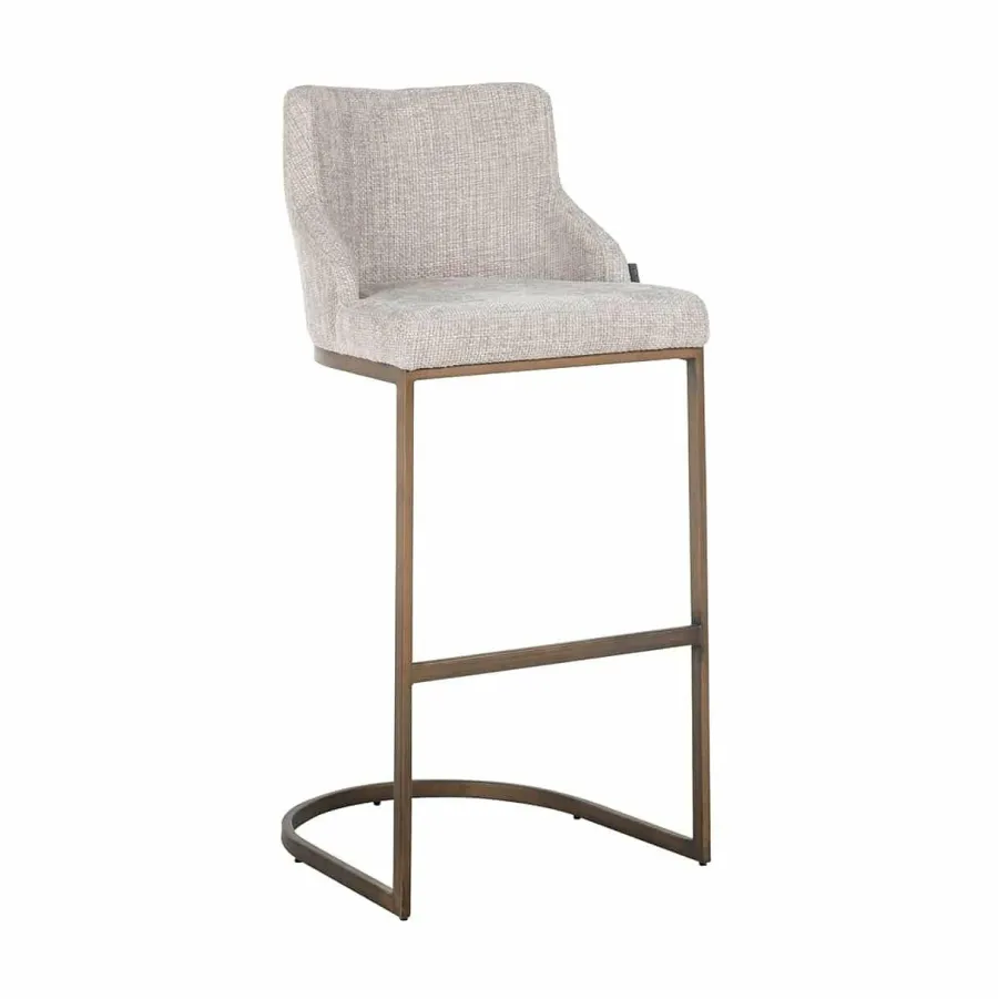 Richmond Interiors Barstoel Bolton natural renagade met geborsteld goud Hot