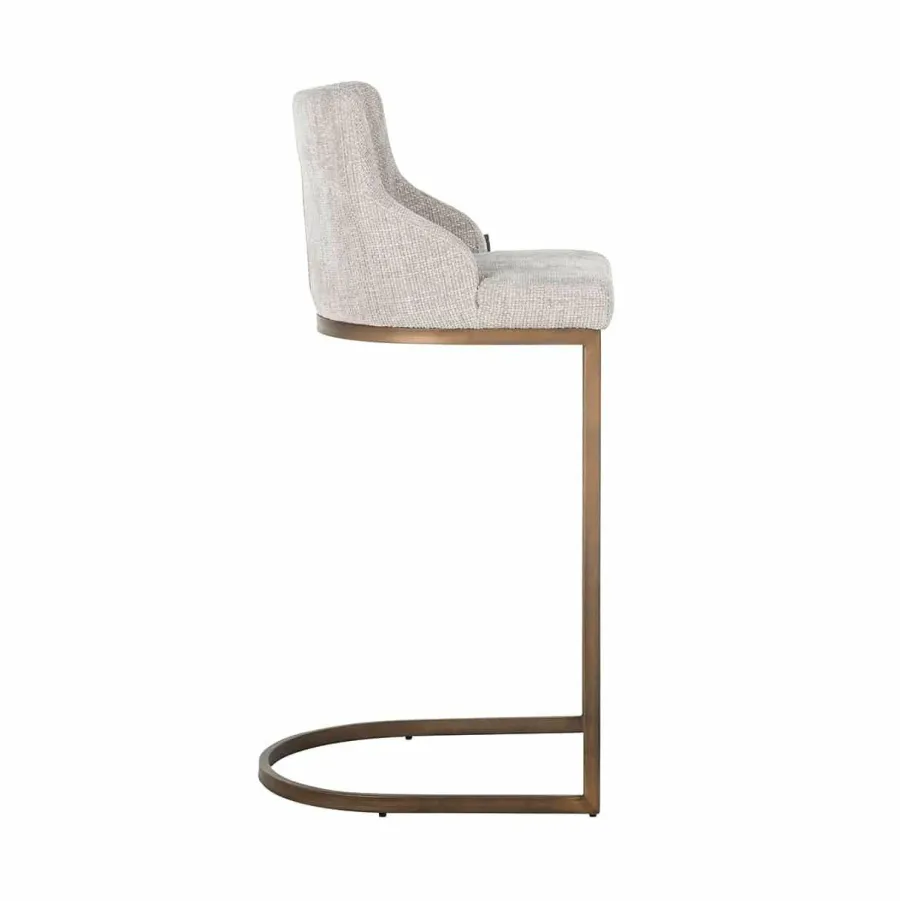 Richmond Interiors Barstoel Bolton natural renagade met geborsteld goud Hot
