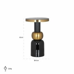 Richmond Interiors Bijzettafel Mose 41Ø (Black) Outlet