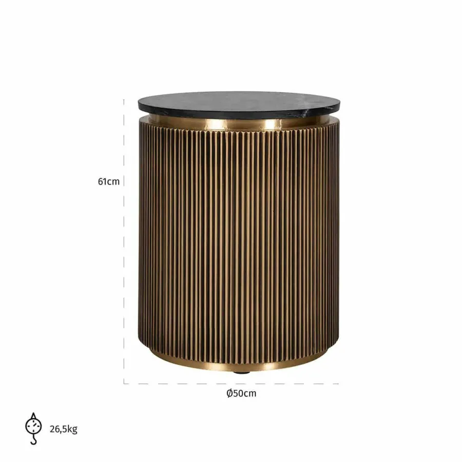 Richmond Interiors Bijzettafel Ironville 50Ø (Gold) Clearance