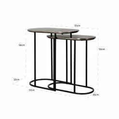 Richmond Interiors Bijzettafel Chandon set van 2 (Champagne gold) Outlet