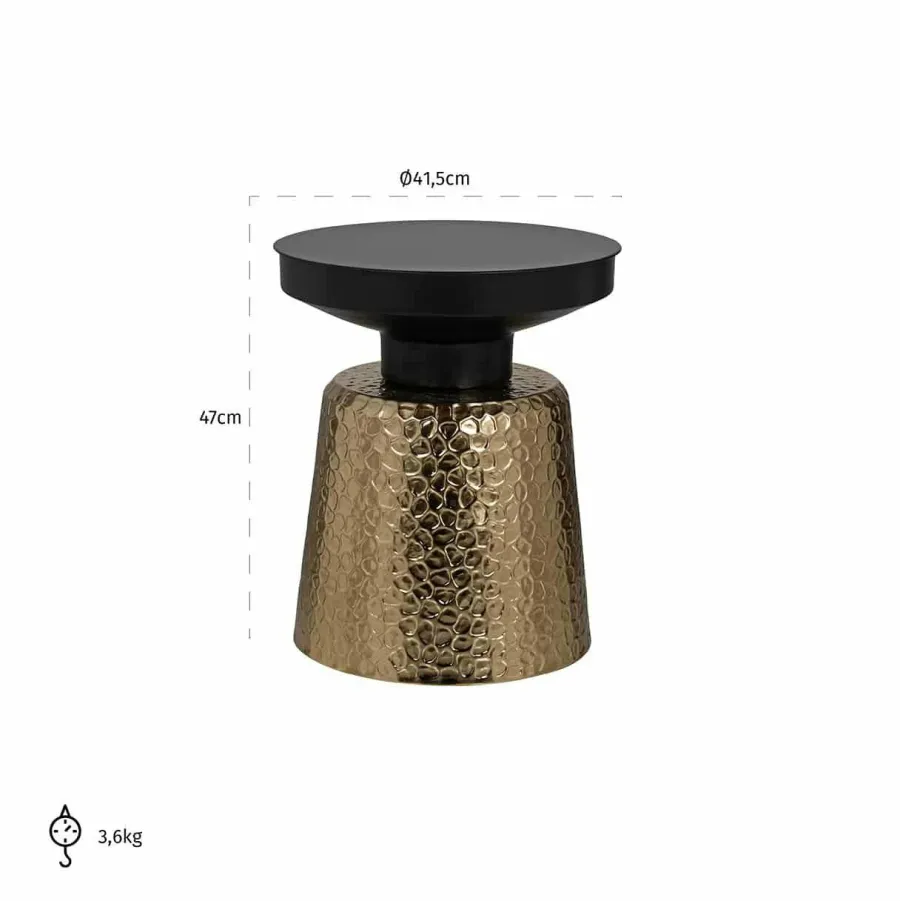 Richmond Interiors Bijzettafel Freddie (Black/gold) Discount