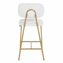 Richmond Interiors Counterstoel Xenia White Bouclé / Brushed Gold (Copenhagen 900 Bouclé White) Clearance