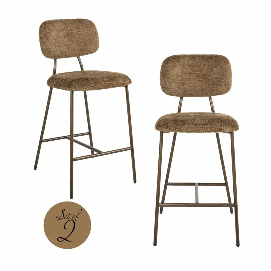 Richmond Interiors Counterstoel Xenia brandy fusion Set van 2 Best