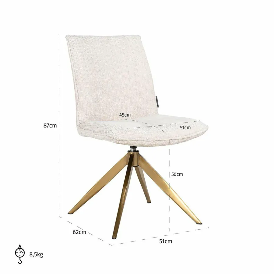 Richmond Interiors Draaistoel Dakota Niagara 902 beige chenille New