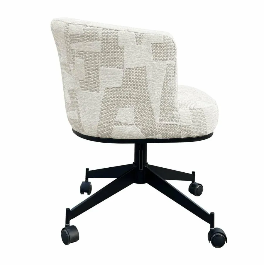 Richmond Interiors Draaistoel Rochenne met wielen Beige graffic Discount