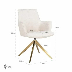 Richmond Interiors Draaistoel met arm Dakota Niagara 902 beige chenille Online