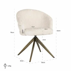 Richmond Interiors Draaifauteuil Zendaya Niagara 902 beige chenille New