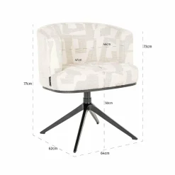 Richmond Interiors Draaifauteuil Cheyenne Beige graffic Discount