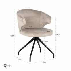 Richmond Interiors Draaistoel Milly khaki velvet Fusion cream 02 Discount