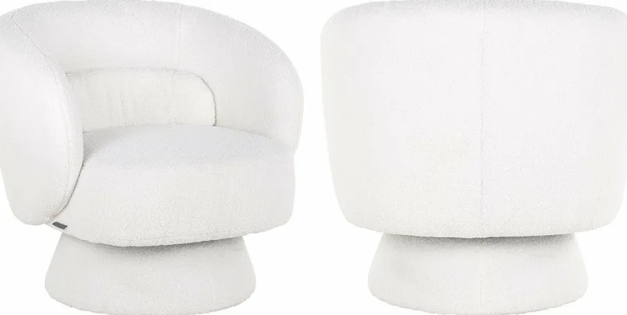 Richmond Interiors Draaifauteuil Senna white furry Sale