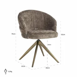 Richmond Interiors Draaifauteuil Zendaya Niagara 104 Stone Chenille Online