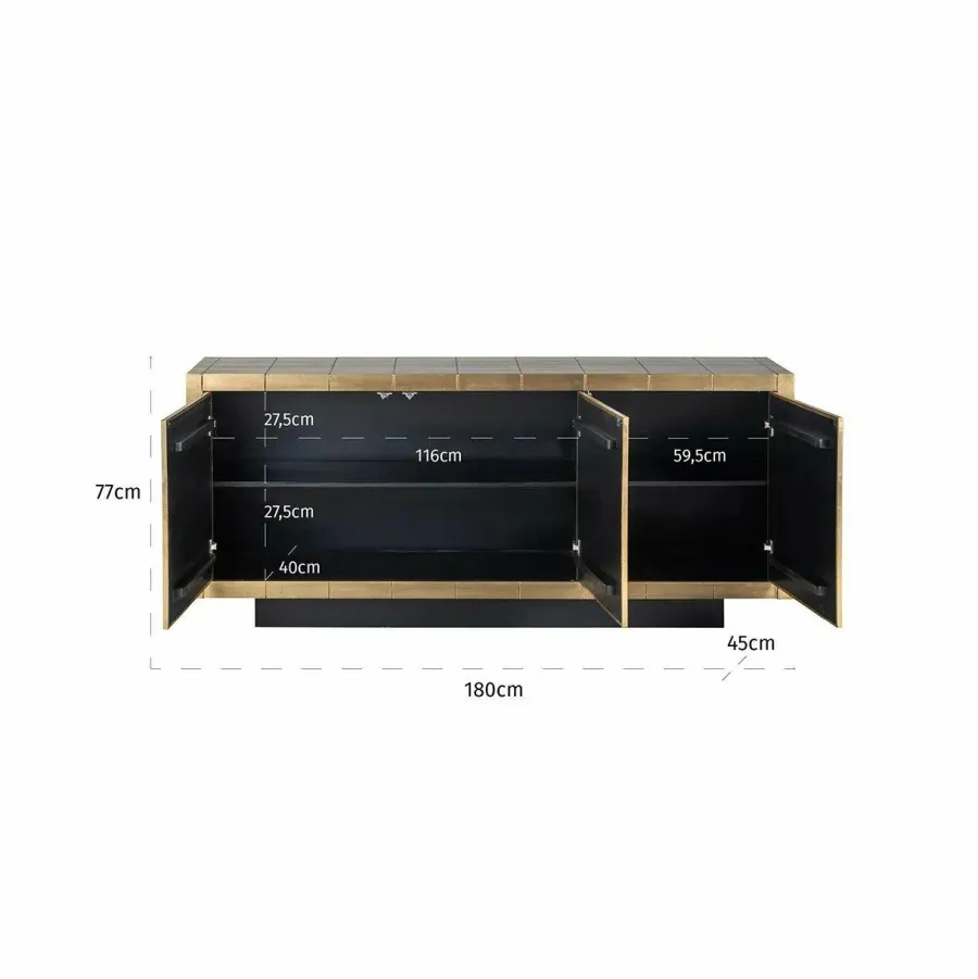 Richmond Interiors Dressoir Collada 3-deuren goud Best