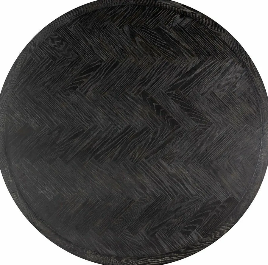 Richmond Interiors Eettafel Blackbone brass 140Ø (Black rustic) New