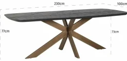 Richmond Interiors Eettafel Hayley 230 (Dark coffee) Hot