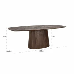 Richmond Interiors Eettafel Alix Deens ovaal 230 donkerbruin Clearance