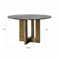 Richmond Interiors Eettafel Collada 130Ø zwart goud Best