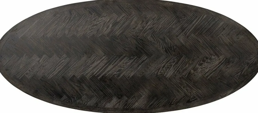 Richmond Interiors Eettafel Blackbone brass ovaal 260 (Black rustic)