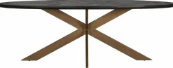 Richmond Interiors Eettafel Blackbone brass ovaal 260 (Black rustic)