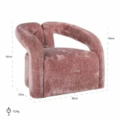 Richmond Interiors Fauteuil Dana rose chenille (Bergen 705 rose chenille) Outlet