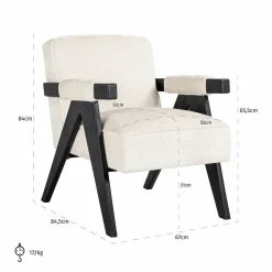 Richmond Interiors Fauteuil Cooper Wit Bergen 900 Wit chenille Outlet