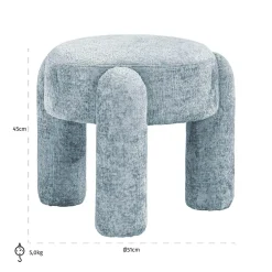 Richmond Interiors Poef Holly Bergen 602 Light blue Chenille Clearance