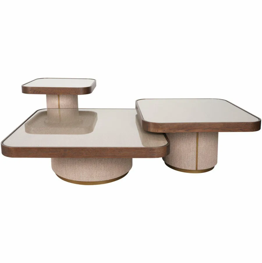 Richmond Interiors Salontafel Willox brown including glass (Set of 2)