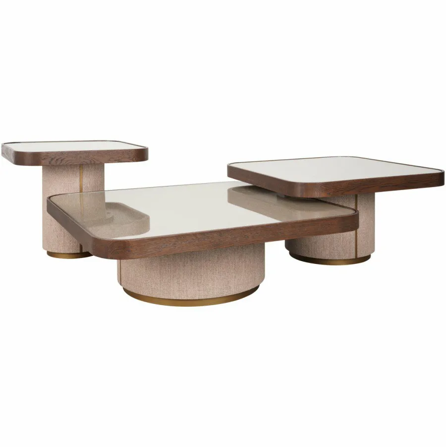Richmond Interiors Salontafel Willox brown including glass (Set of 2)