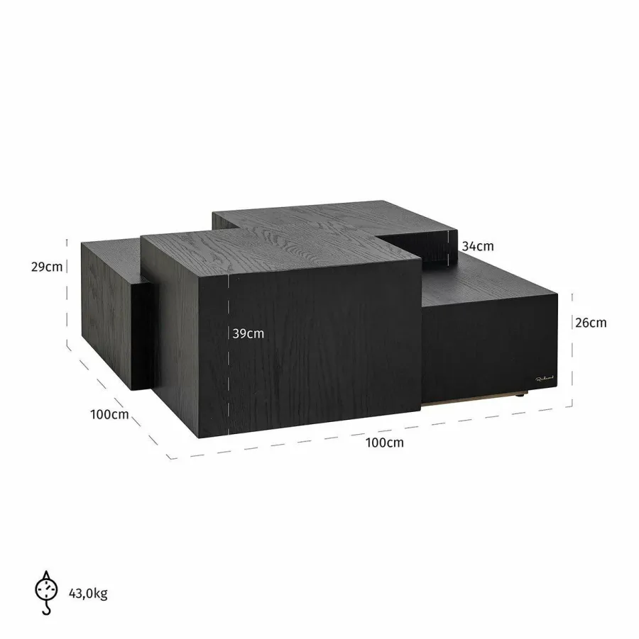 Richmond Interiors Salontafel Lennox Dark Coffee (Dark coffee)