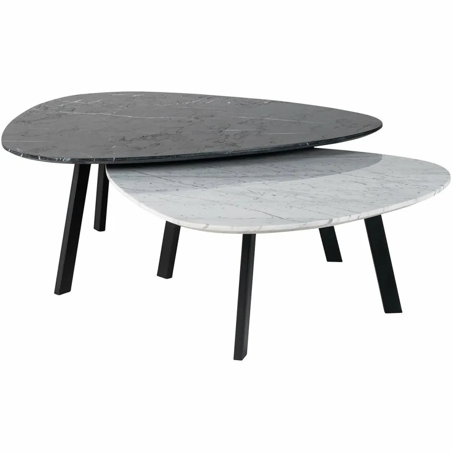 Richmond Interiors Salontafel Trocadero set van 2 (Black/white) Online