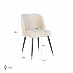 Richmond Interiors Stoel Alicia Wit chenille Sale