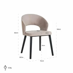 Richmond Interiors Stoel Savoy khaki velvet (Quartz Khaki 903) Clearance