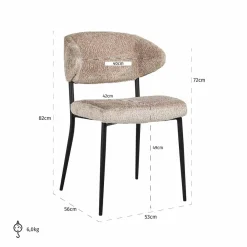 Richmond Interiors Stoel Bea set van 2 Sheep 01 nature Best