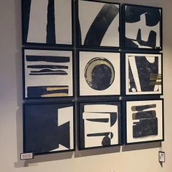Richmond Interiors Wall art Gabri set van 9 Zwart / Wit Hot