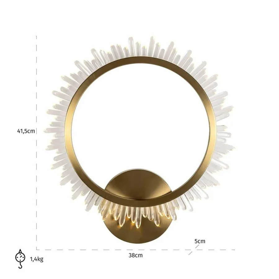 Richmond Interiors Wandlamp Beau (Brushed Gold)