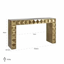 Richmond Interiors Wandtafel Collada (Brushed Gold) Outlet