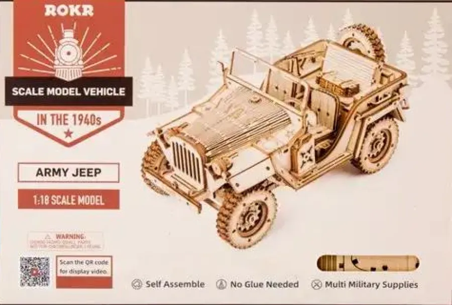 Robotime Houten Bouwpakket Army Field Car Sale