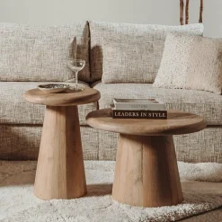 Tower Living Asti Bijzettafel rond naturel 40 cm Discount