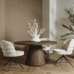 Tower Living Asti Eetkamertafel rond bruin 150 cm Discount