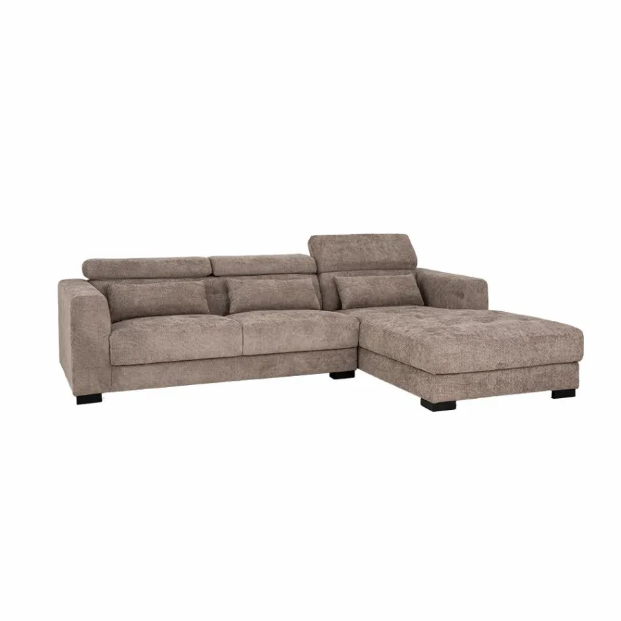 Tower Living Bank Brighton - 3 zits + Chaise Longue Rechts - Taupe 17 Sale