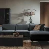Tower Living Bank Leeds - 2,5 zits + chaise longue Rechts - City 464 zwart blauw New