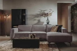 Tower Living Bank Leeds - 2,5 zits + chaise longue Rechts - City 453 mosgroen / grijs