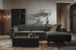 Tower Living Bank Leeds - 2,5 zits + chaise longue Rechts - City 355 Bottle green Hot