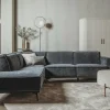 Tower Living Bank Leeds - 2,5 zits + ottomane Links - City 464 Zwart blauw Online