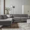 Tower Living Bank Leeds - 2,5 zits + chaise longue Links - City 453 Mosgroen / grijs Best
