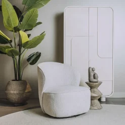Tower Living Belvi Fauteuil - fabric AJ3019-08 Cream (draaibaar) New